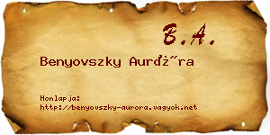 Benyovszky Auróra névjegykártya
